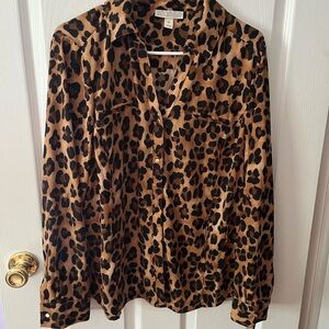 Michael Kors Animal Print Button-Up Shirt